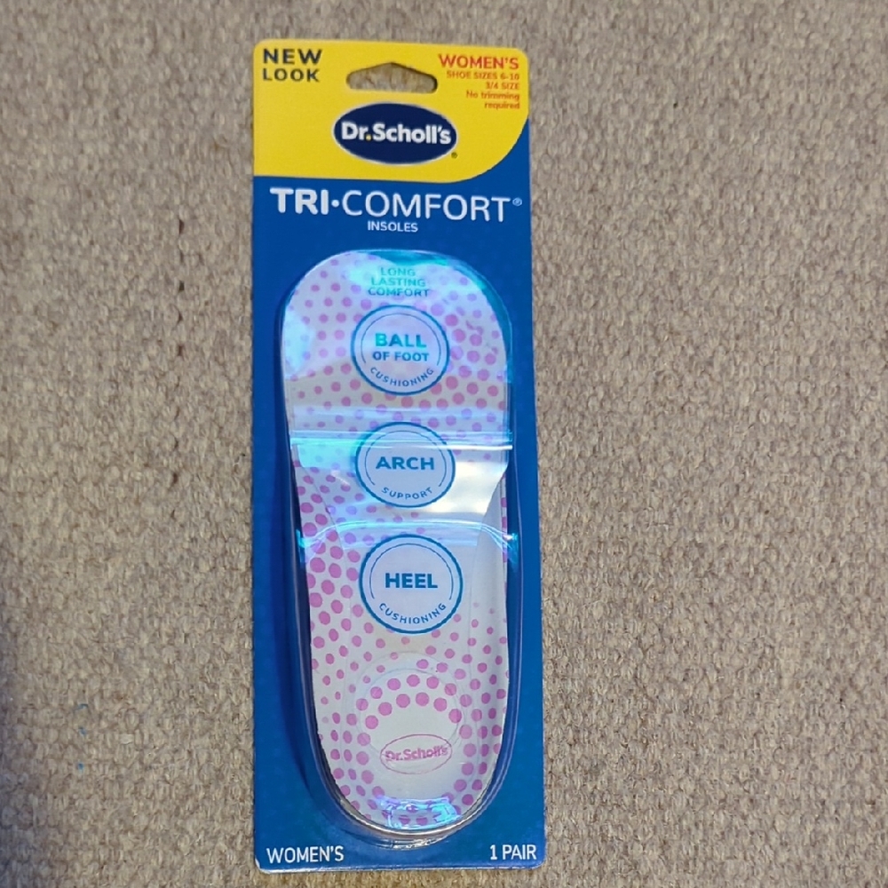 Women's Dr.Scholl's Tri Comfort 3/4 Length Insoles NWT